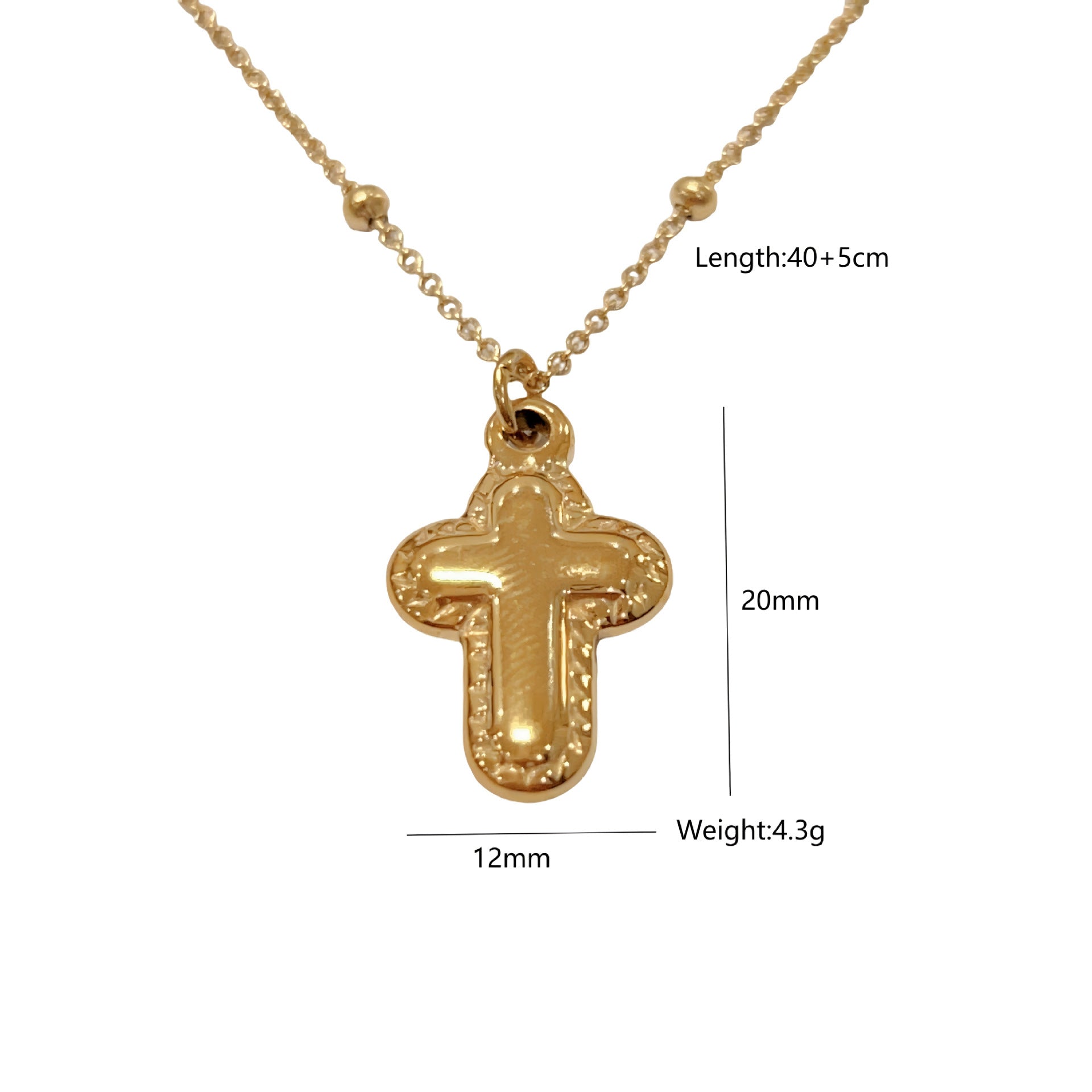 Jewelry Modern Style Classic Style Cross 304 Stainless Steel Plating Pendant Necklace