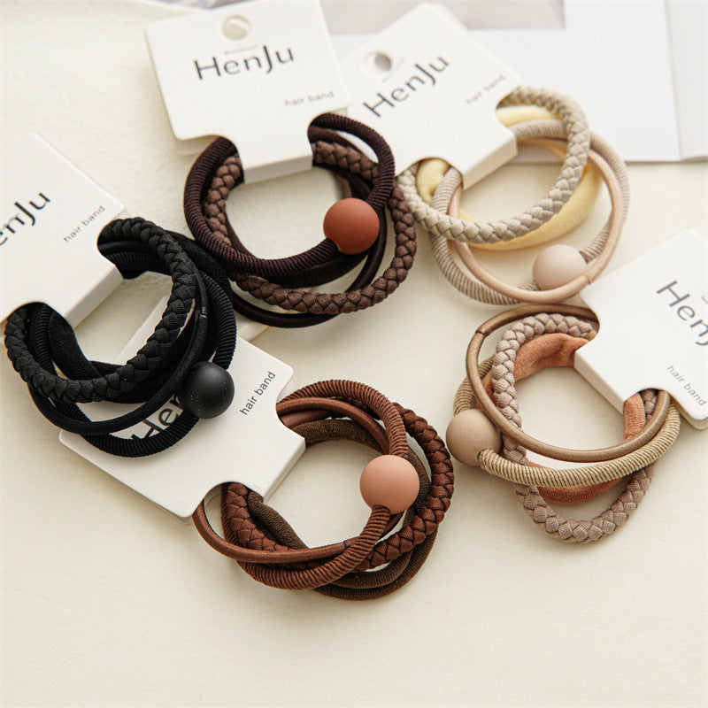 simple style solid color acrylic hair tie 1 set
