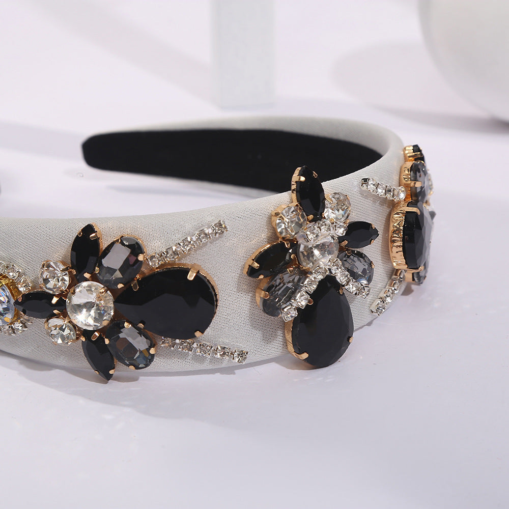 simple style geometric rhinestone flowers rhinestones hair band 1 piece