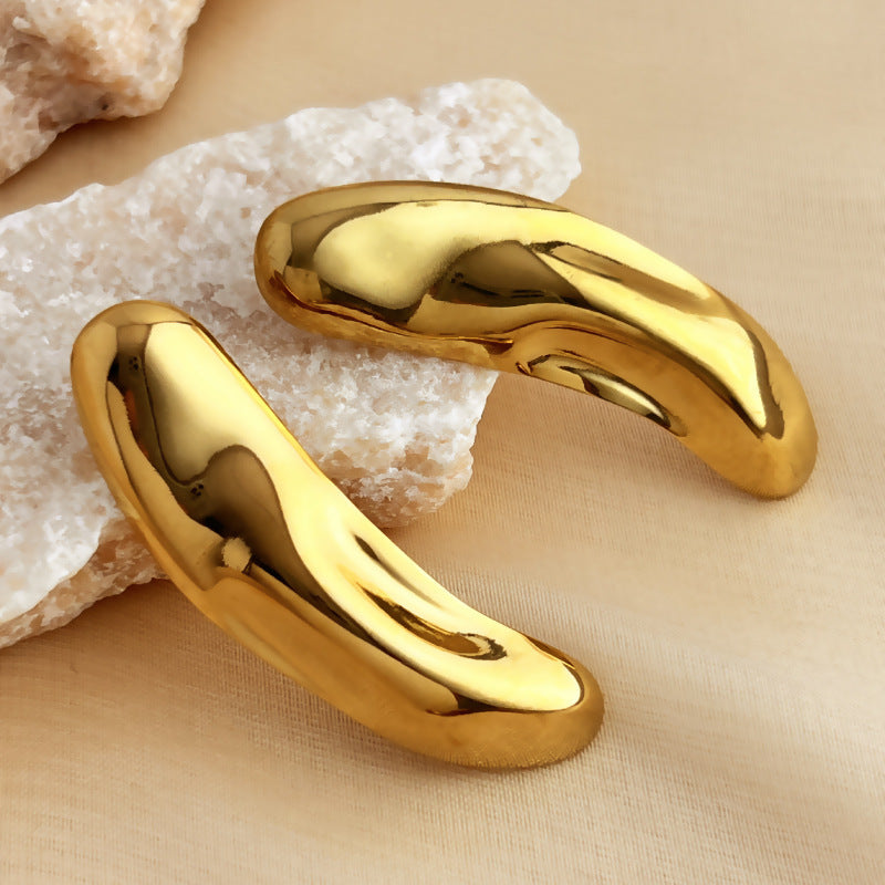 1 Pair Simple Style Classic Style Heart Shape Plating 304 Stainless Steel Ear Studs