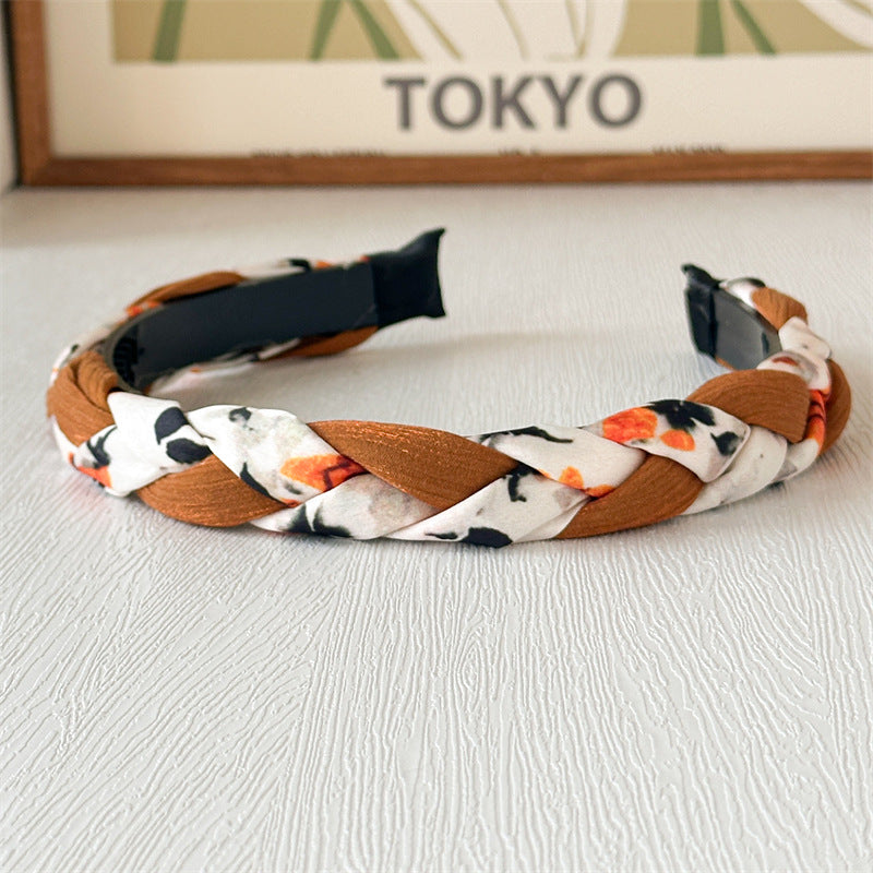 French Oil Painting Headband Female High Skull Top with Teeth Non-Slip Broken Hair Card Pressure Sweet out High Sense Hair Tie Headband