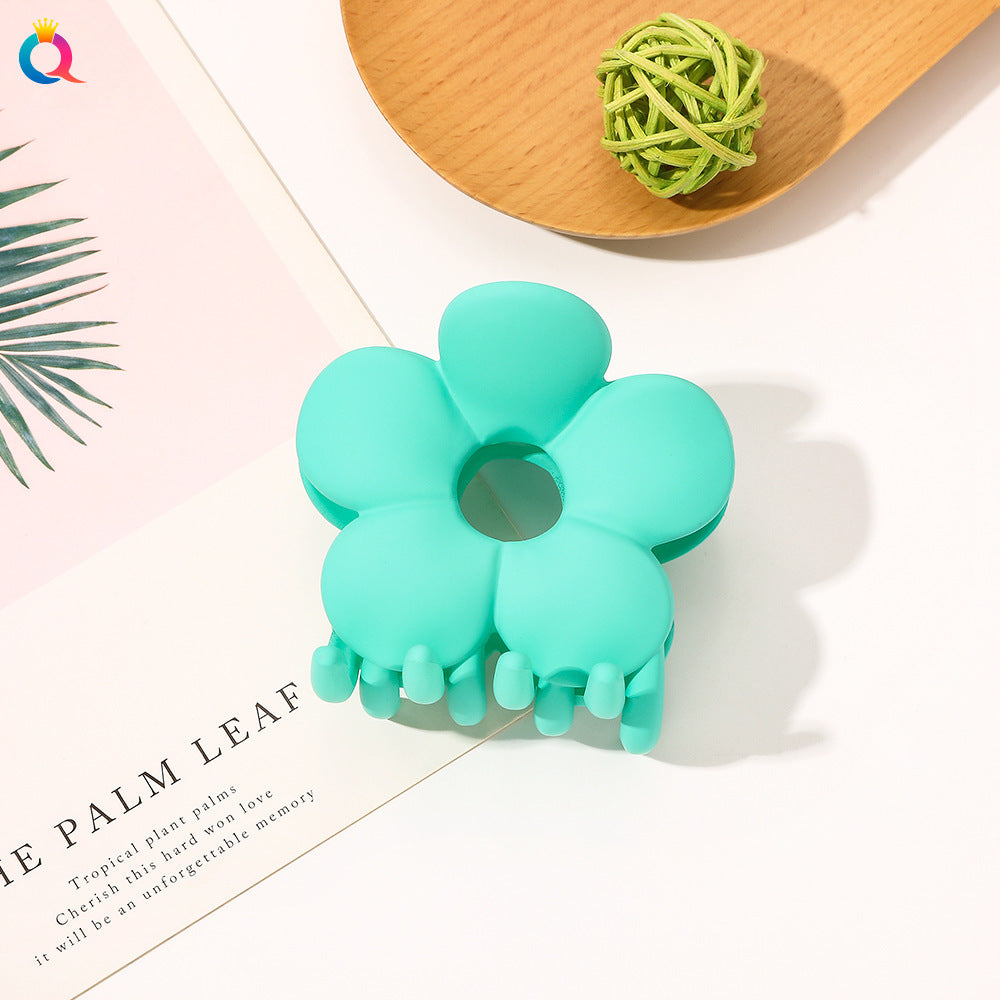 frosted candy color flower shark clip