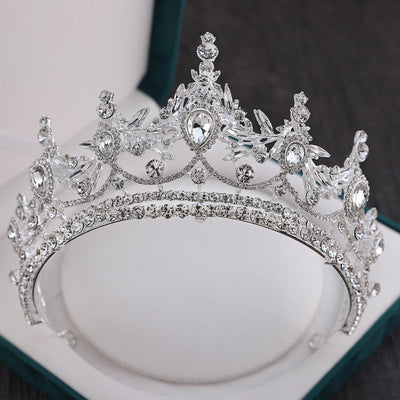 glam crown alloy inlay rhinestones crown