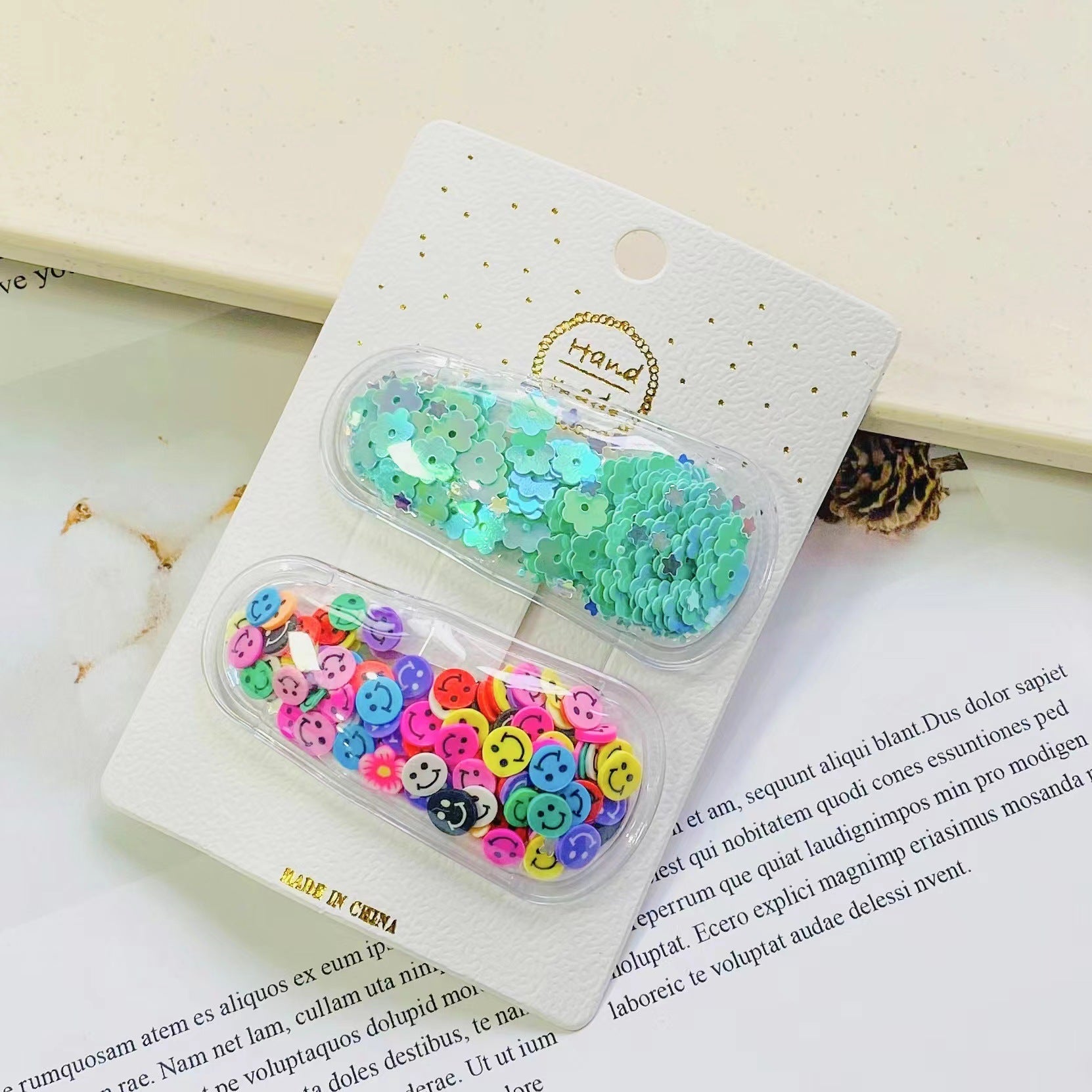 cartoon style heart shape flower plastic hair clip