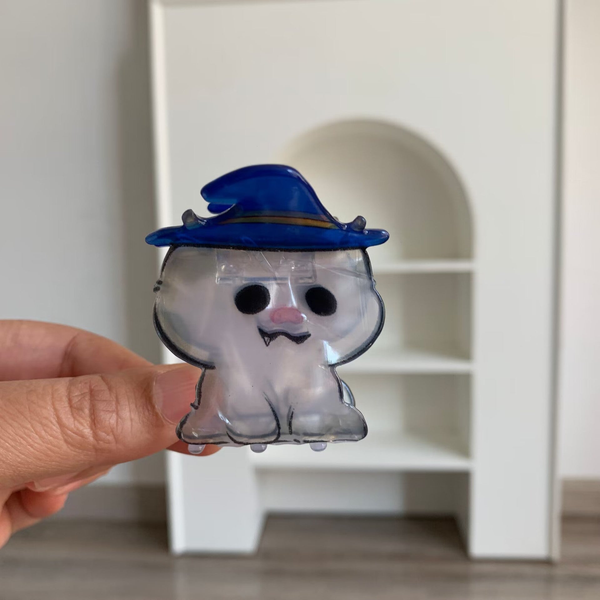 Halloween Little Ghost Acrylic Jaw Clip Niche Creative Design Small and Medium Hair Claw Shark Clip New Hair Accessories