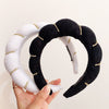 simple style color block towel velvet hair band