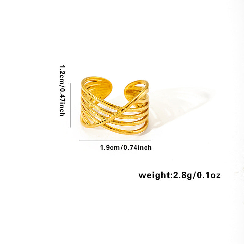 Jewelry Elegant Leaf Heart Shape Flower Titanium Steel Open Rings