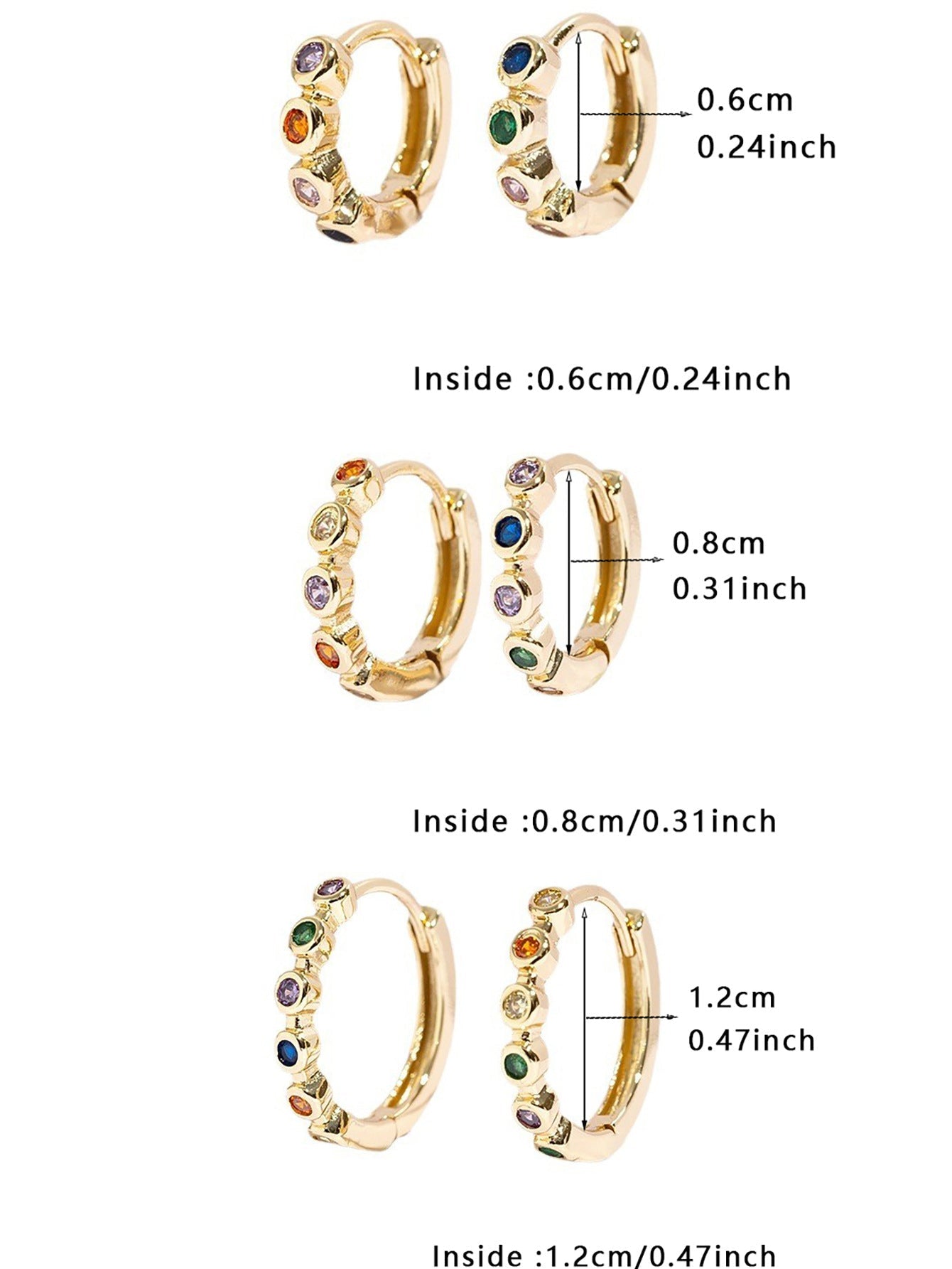 1 Pair Simple Style Geometric Plating Copper Zircon Earrings