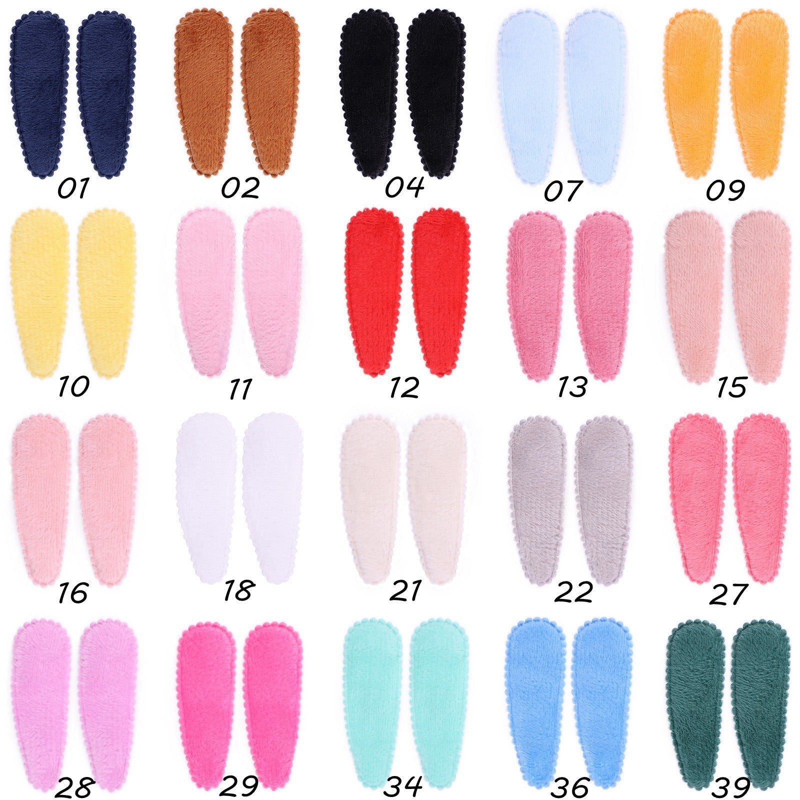 cute solid color alloy cloth hair clip 1 piece