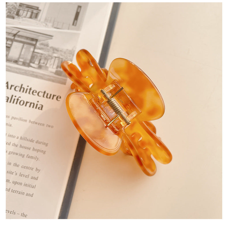 Women's Simple Style Marble Acetic acid sheets Handmade Hollow Out Hair Claws