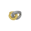 Jewelry IG Style Geometric Copper Zircon 18K Gold Plated Mixed Metal Inlay Open Rings