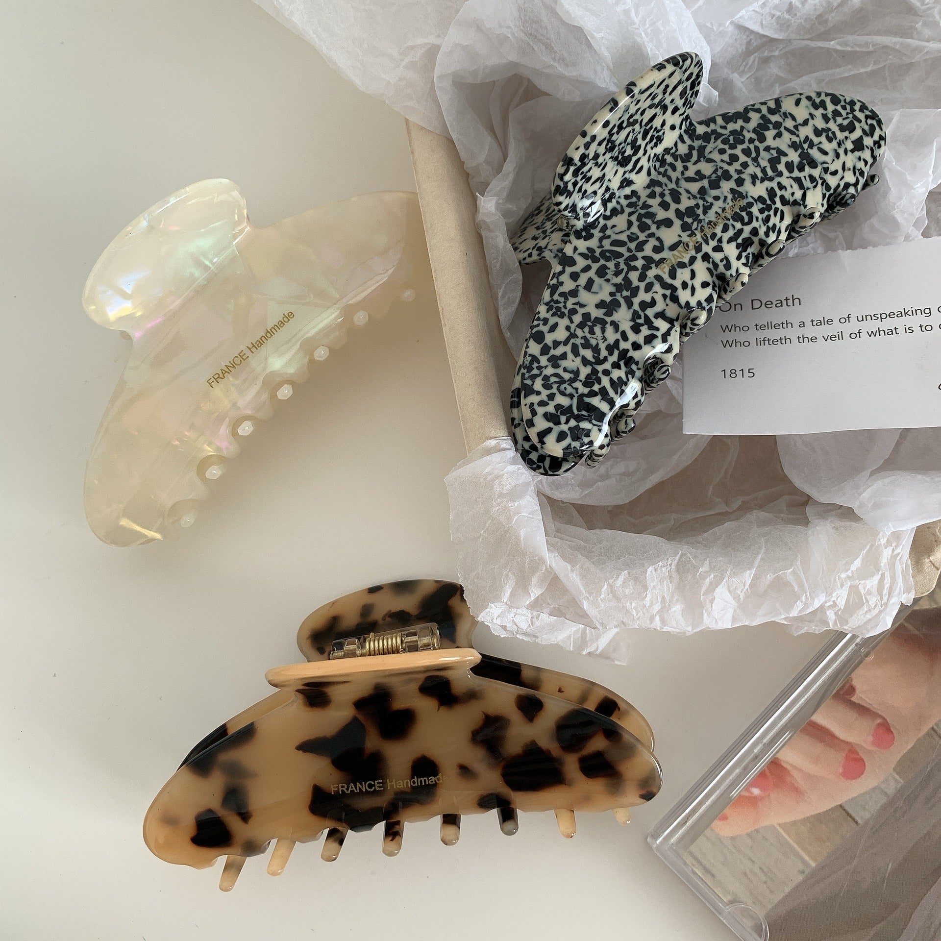 vintage style geometric acetic acid sheets hair claws