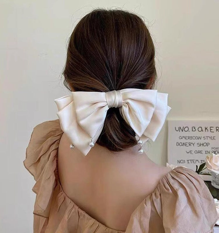princess bow knot cloth patchwork hair clip