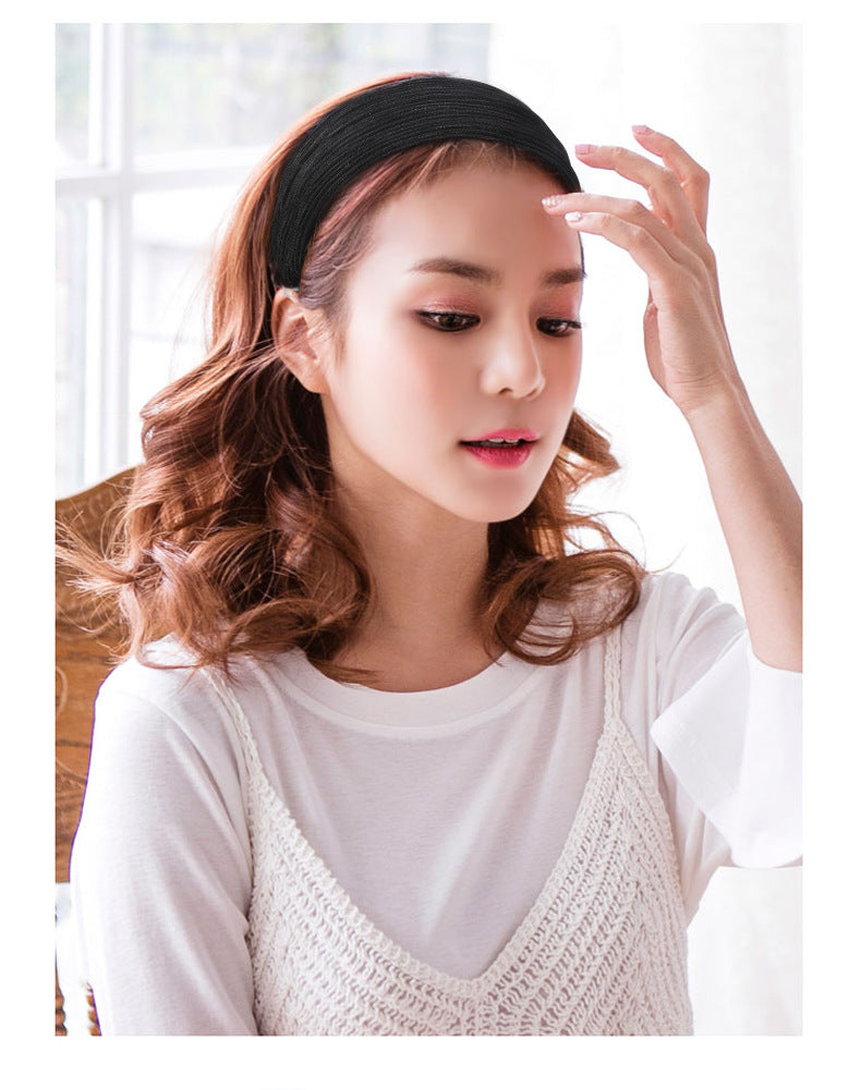 women's simple style stripe cloth resin lace hair band