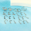 1 Set Nose Rings & Studs Casual Simple Style Geometric 316L Stainless Steel  Inlay Zircon Nose Rings & Studs