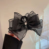 Women's Simple Style Classic Style Bow Knot Gauze Inlay Zircon Hair Claws