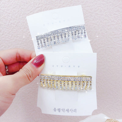 fashion geometric metal inlay rhinestones hair clip 1 piece