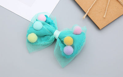 girl's sweet bow knot cloth gauze hair clip