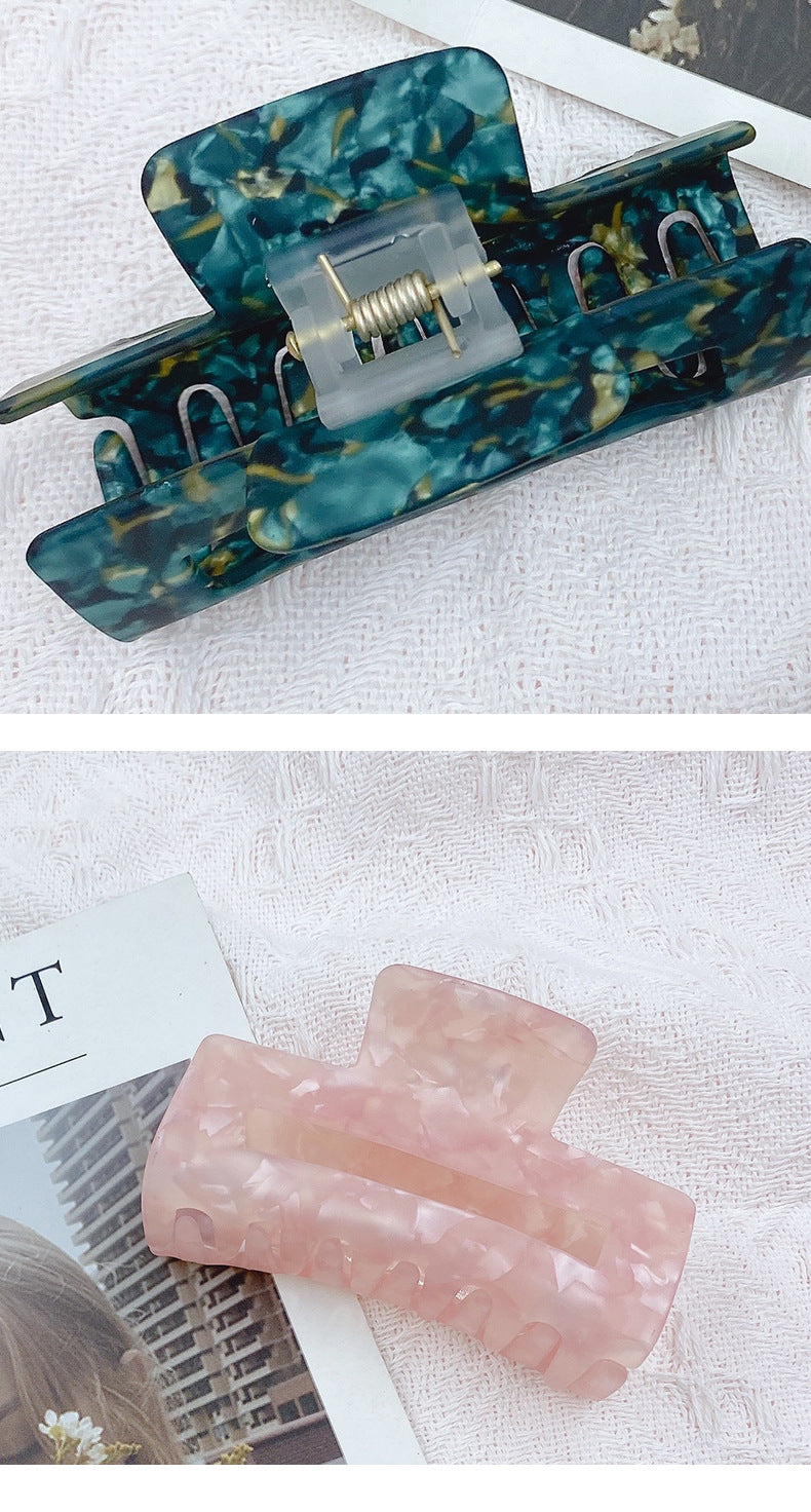 sweet color block rectangle acetic acid sheets handmade hair claws 1 piece