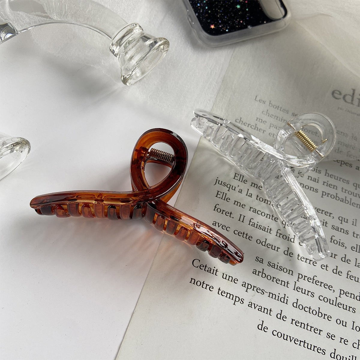 simple crystal transparent hairpin