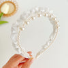 fashion solid color cloth pearl hair band 1 piece