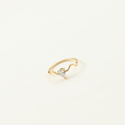 Jewelry Lady Geometric Titanium Steel Zircon Inlay Rings