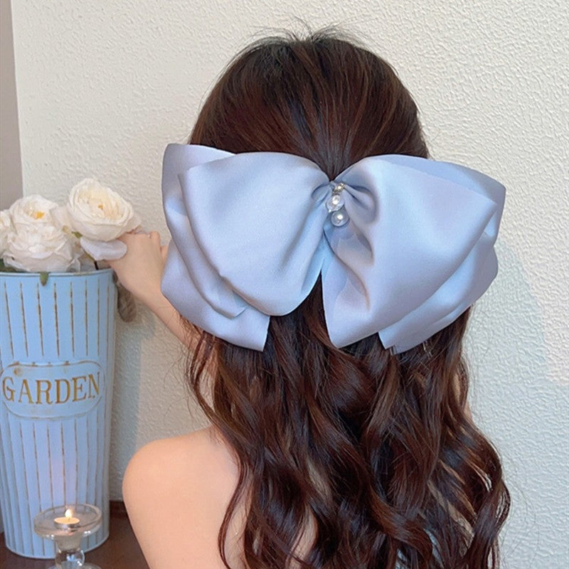 Women's Sweet Bow Knot Cloth Acetic acid sheets Handmade Hair Clip