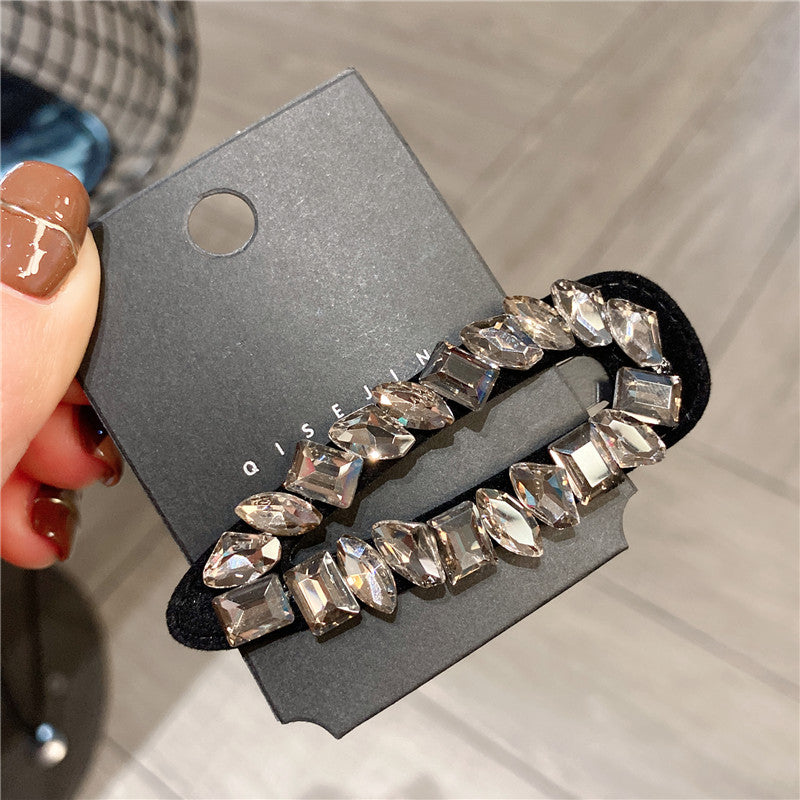 women's shiny water droplets rectangle rhinestone hair clip