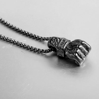 Jewelry Retro Fist Titanium Steel Plating Pendant Necklace