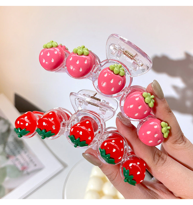 Women's Cartoon Style Peach Strawberry Plastic Resin Hair Claws