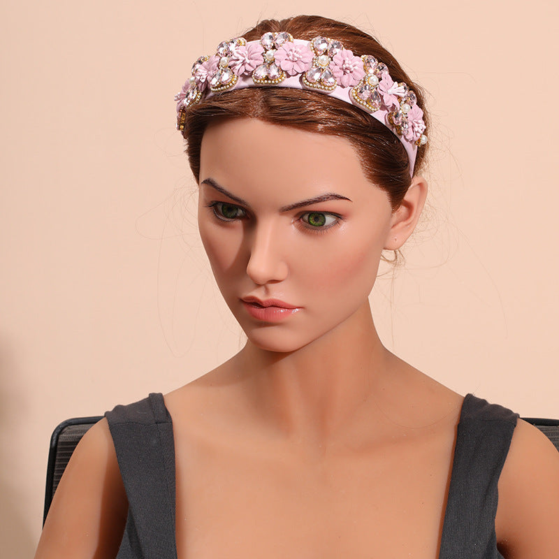 fashion geometric cloth handmade rhinestones hair band 1 piece