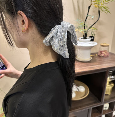 Women's Shiny Solid Color Sequins Hair Tie