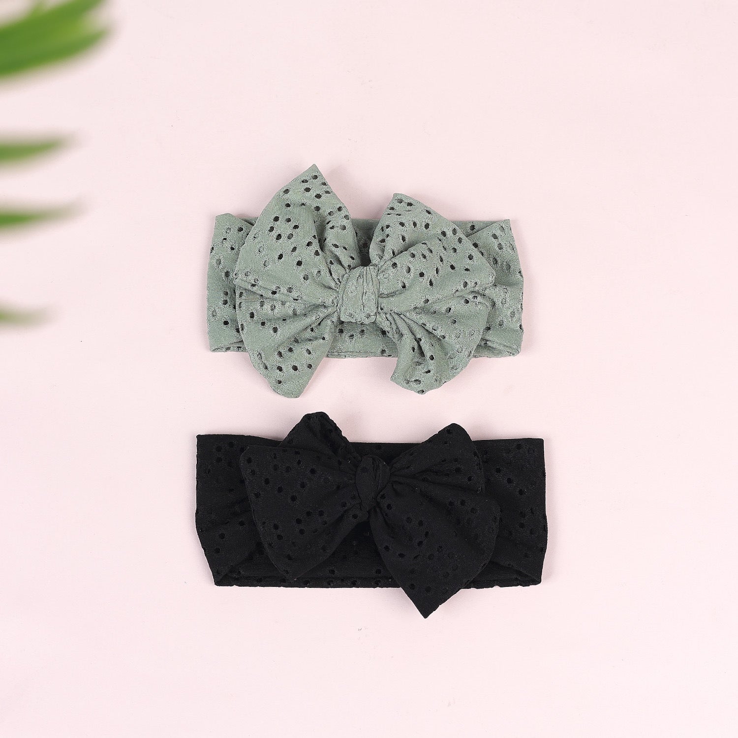 pastoral polka dots cloth bowknot hollow out hair band