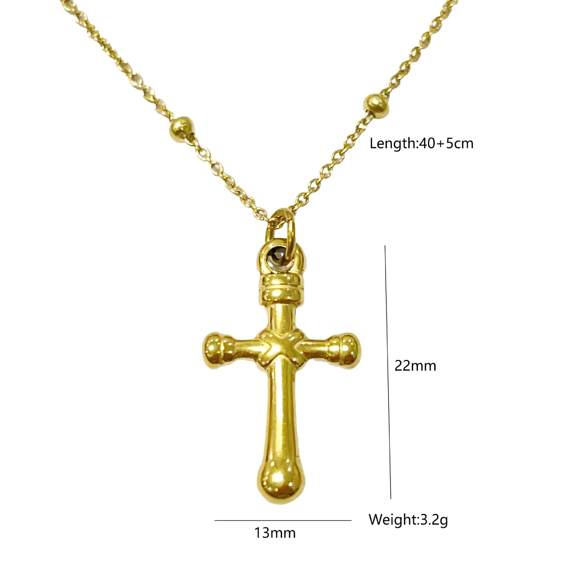 Jewelry Modern Style Classic Style Cross 304 Stainless Steel Plating Pendant Necklace