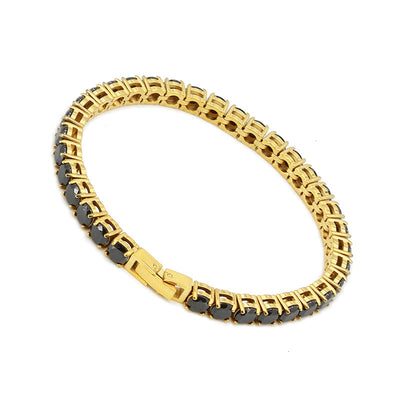 Classic Style Geometric Stainless Steel 18K Gold Plated Rose Gold Plated Zircon Tennis Bracelet In Bulk