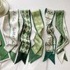 women's sweet letter plaid flower silk scarf printing hair band