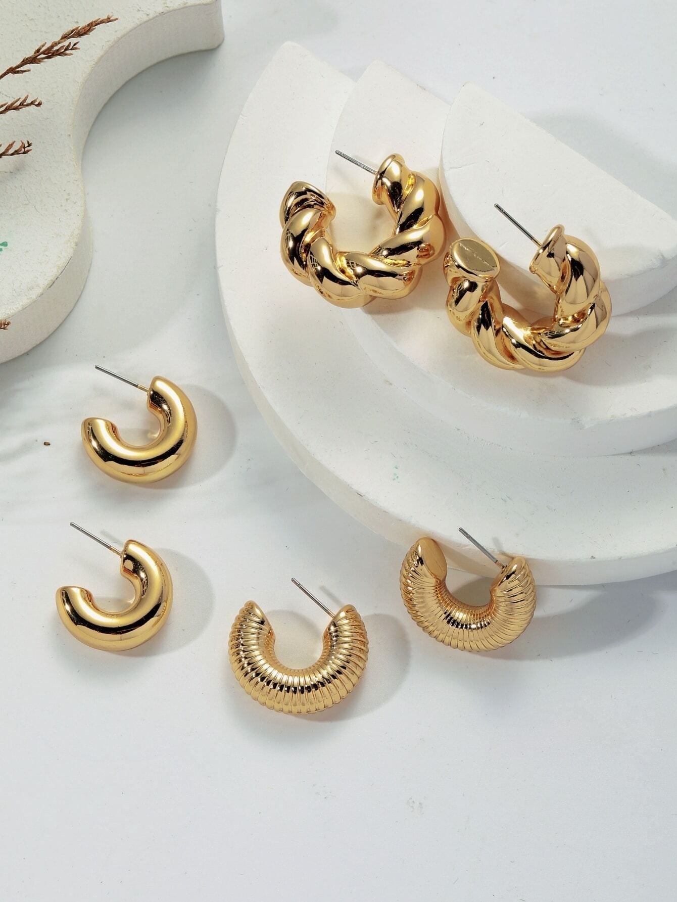 1 Set Casual Elegant Streetwear Geometric Plating Copper Earrings