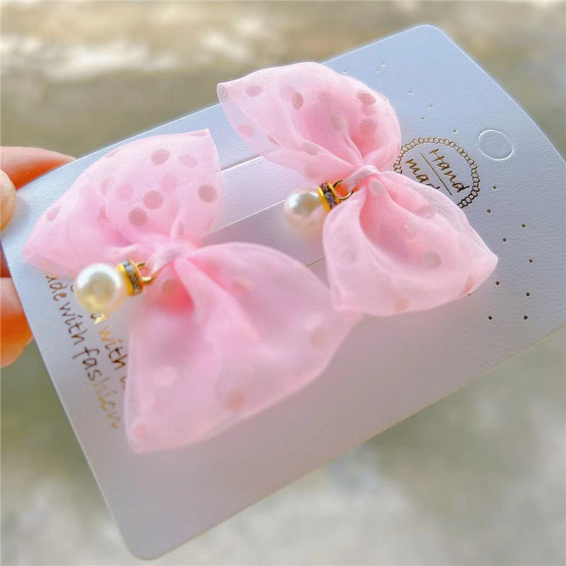 simple style bow knot cloth hair clip