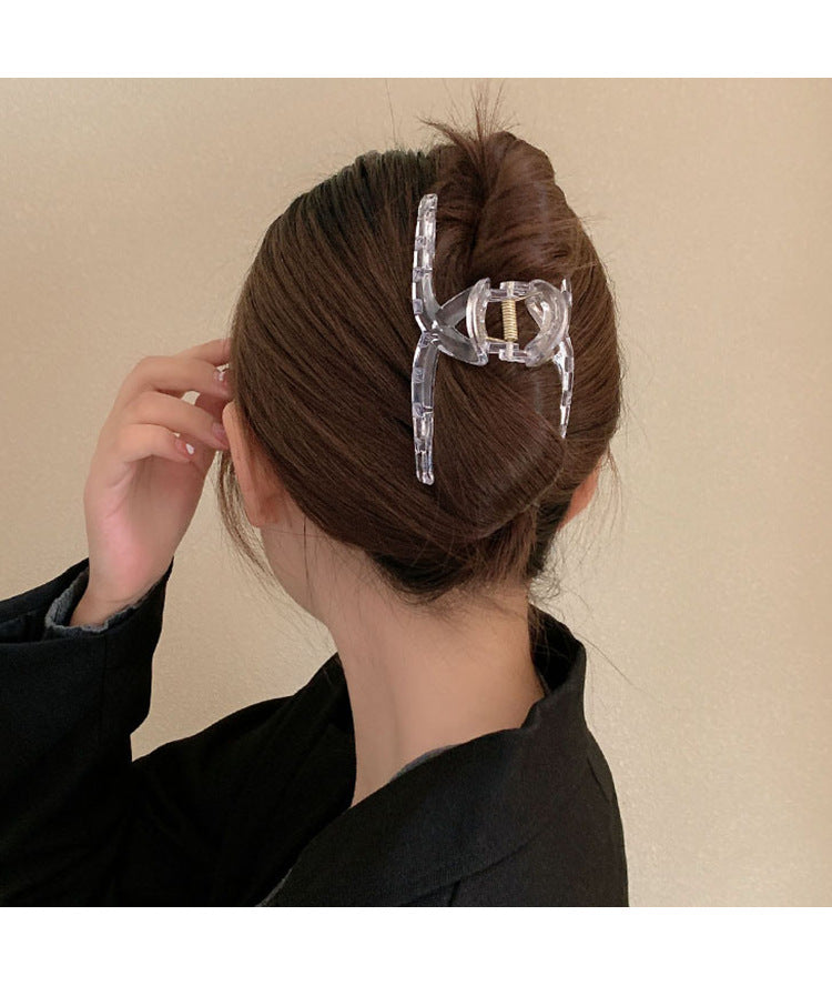 women's simple style transparent plastic hair claws