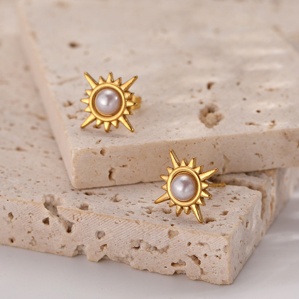 1 Pair Simple Style Classic Style Solid Color Plating 304 Stainless Steel Ear Studs