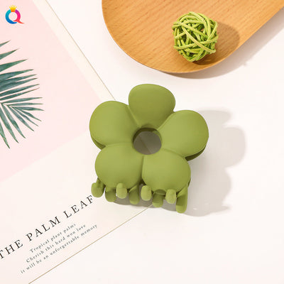 frosted candy color flower shark clip