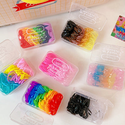 cartoon style colorful elastic band pleated rubber band 1 set