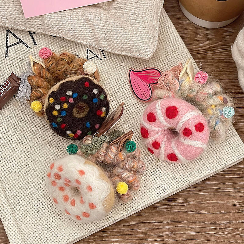 Cute Women's Letter Donuts Felt Hair Tie
