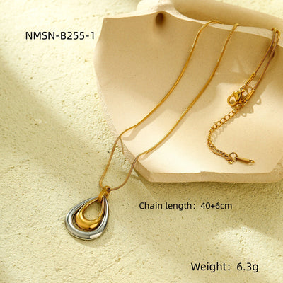 Jewelry Casual Simple Style Water Droplets 304 Stainless Steel Earrings Necklace