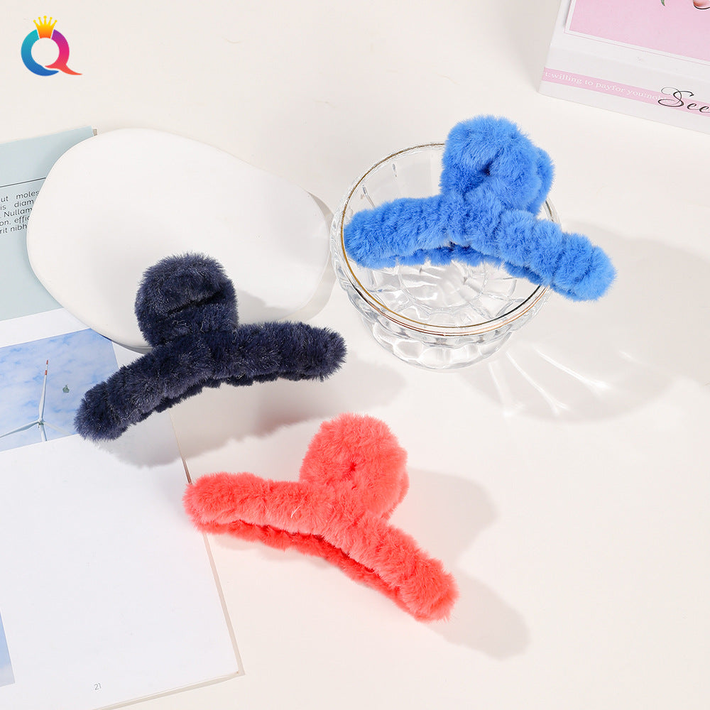 japanese style solid color plastic handmade hair claws 1 piece