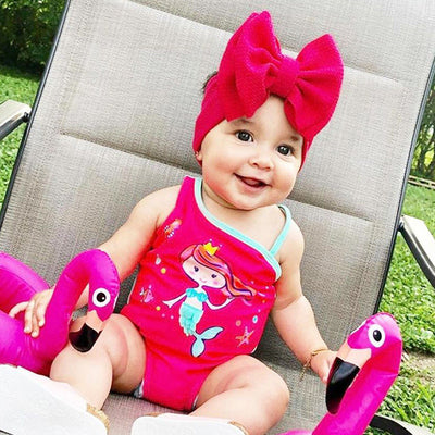 fashion children's solid color double-layer bowknot hairband