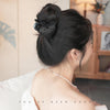 women's retro heart shape cloth hair claws