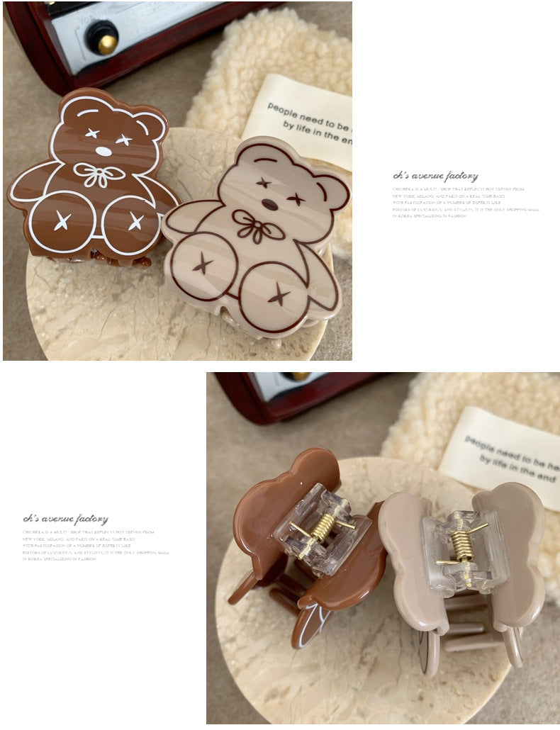 women's cute bear acetic acid sheets hair claws