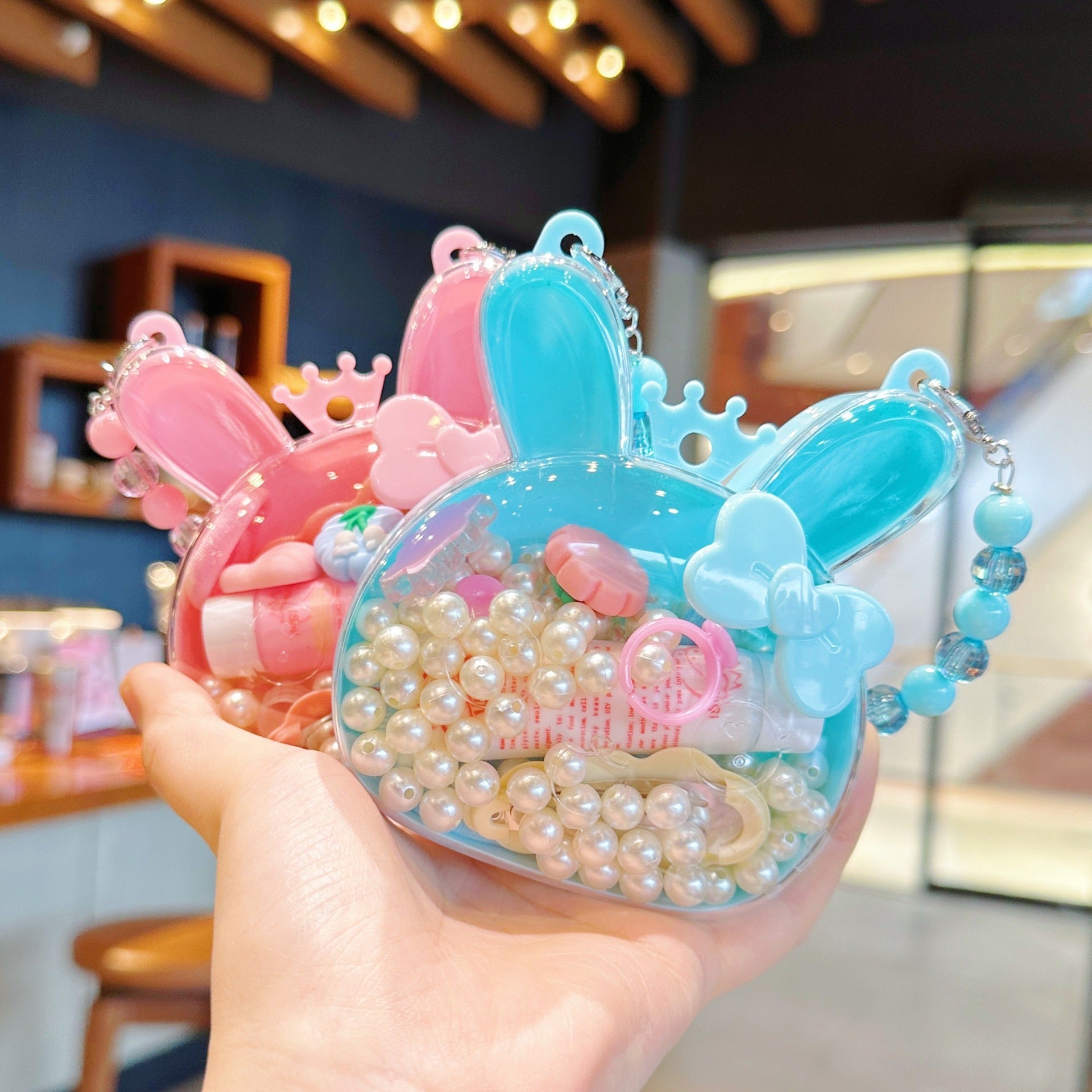 girl's cartoon style rabbit cartoon bow knot plastic hair clip hair tie