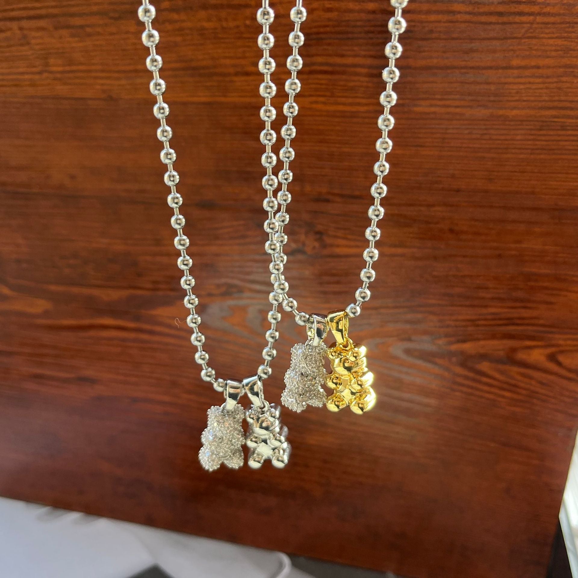 Jewelry Simple Style Classic Style Bear Titanium Steel Plating Pendant Necklace